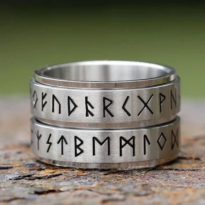 Rotatable Nordic Runic Ring