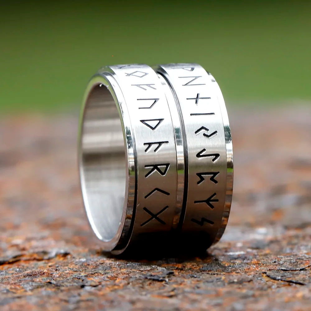 Rotatable Nordic Runic Ring