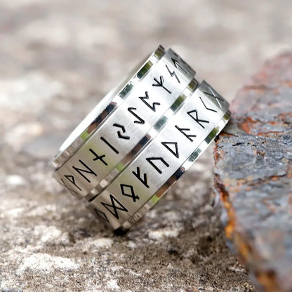 Rotatable Nordic Runic Ring