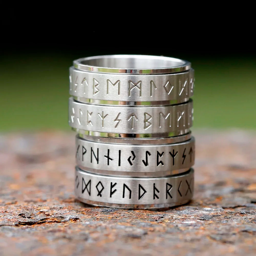 Rotatable Nordic Runic Ring