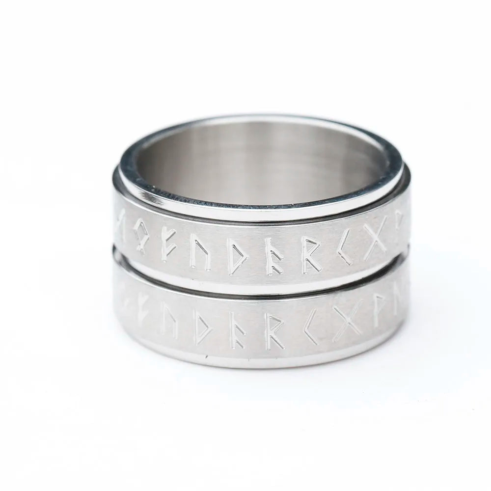 Rotatable Nordic Runic Ring