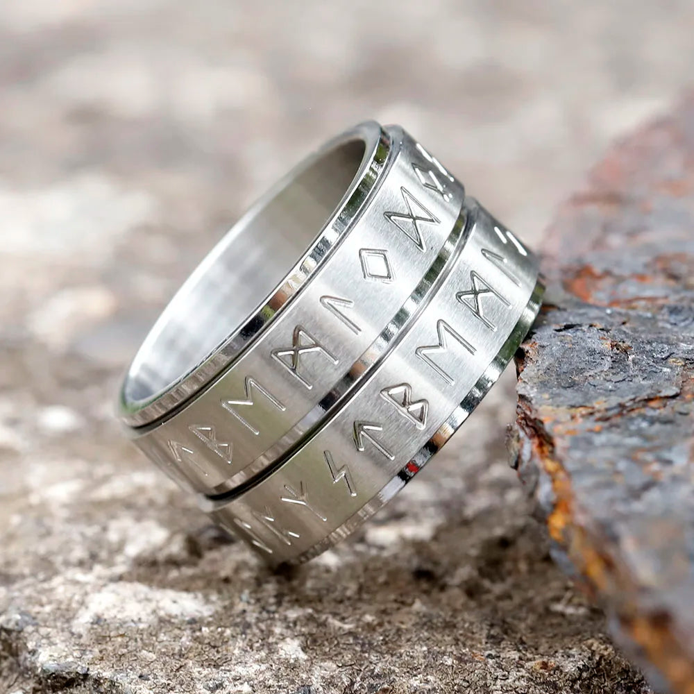 Rotatable Nordic Runic Ring