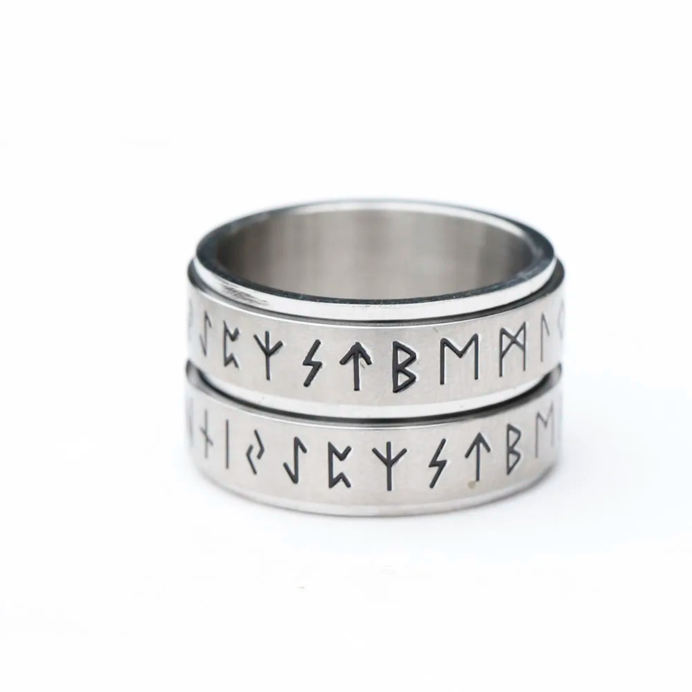 Rotatable Nordic Runic Ring